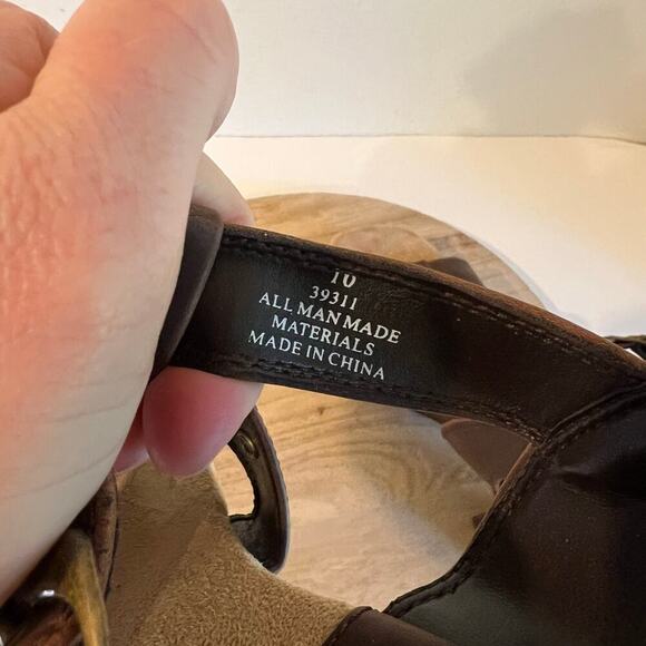 Maurices Brown Square Toe Chunky Y2K Look Strappy Sandal Size 10 - Picture 9 of 11